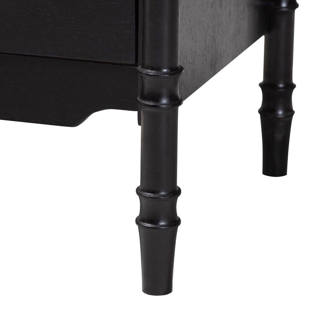 Baxton Studio Marisela 2-Drawer Nightstand in Black, , large