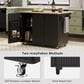 HOMLUX 51" Fluted Kitchen Island with Drop Leaf in Black Ash, , large