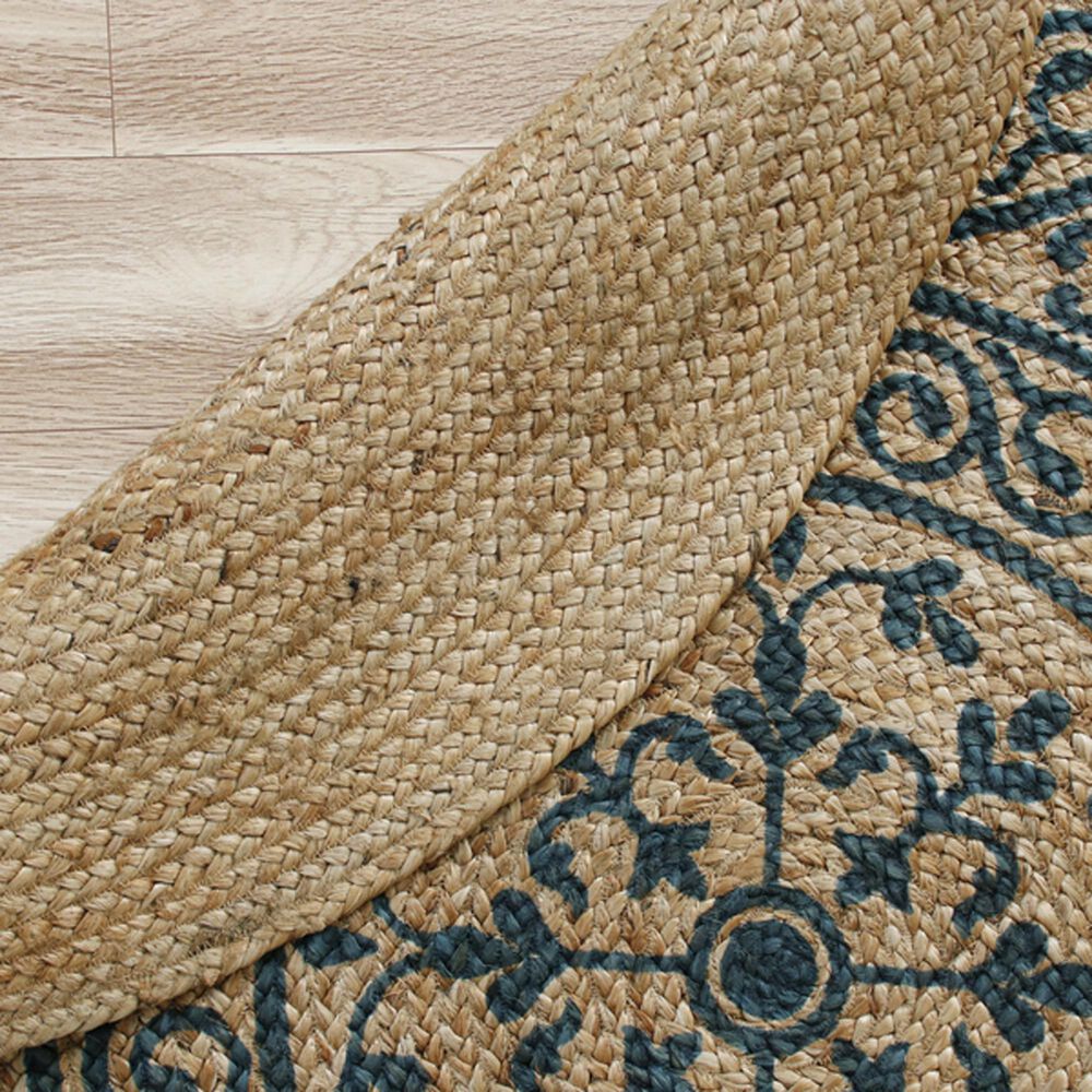 L&amp;R Resources Synergy 6&#39; Round Tan and Slate Teal Area Rug, , large