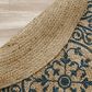 L&R Resources Synergy 6" Round Tan and Slate Teal Area Rug, , large