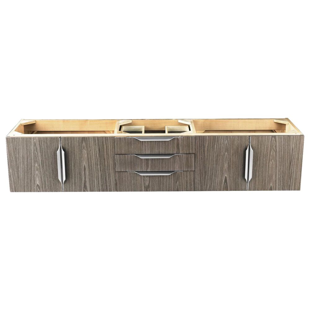 James Martin Mercer Island 72" Double Bathroom Vanity Cabinet in Ash Gray with Brushed Nickel Hardware, , large