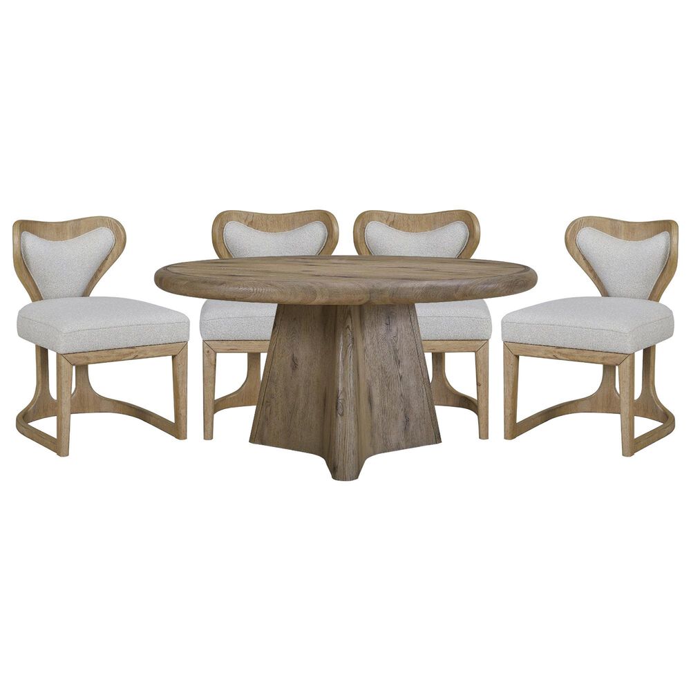 Sterling Timber Pagosa 5-Piece Round Dining Set in English Knotty Oak, , large