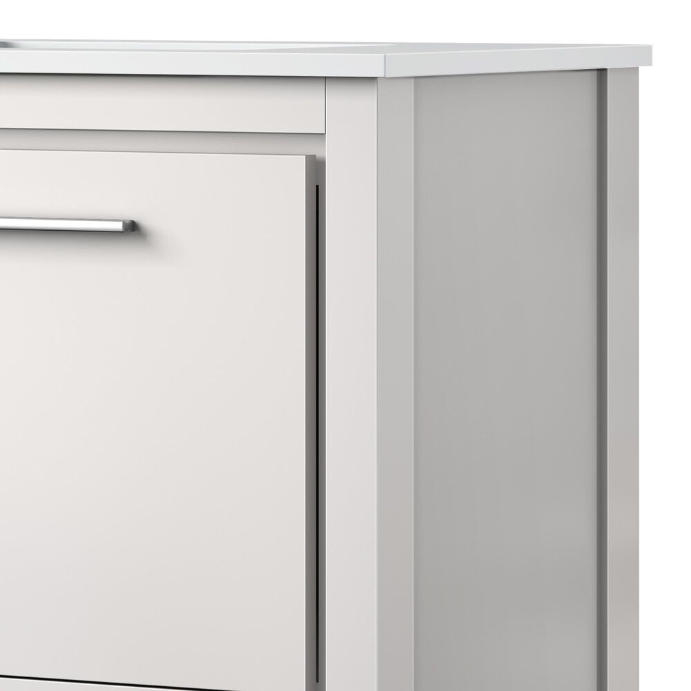 Lexora Home Lafarre 30&quot; Single Bathroom Vanity in Rustic Acacia with 2 cm White Cultured Marble Top, Rectangular Sink and 28&quot; Mirror, , large