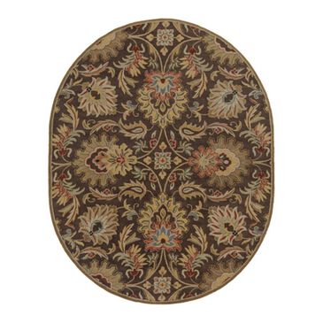 Surya Caesar CAE-1028 8" x 10" Oval Brown, Garnet and Camel Area Rug, , large