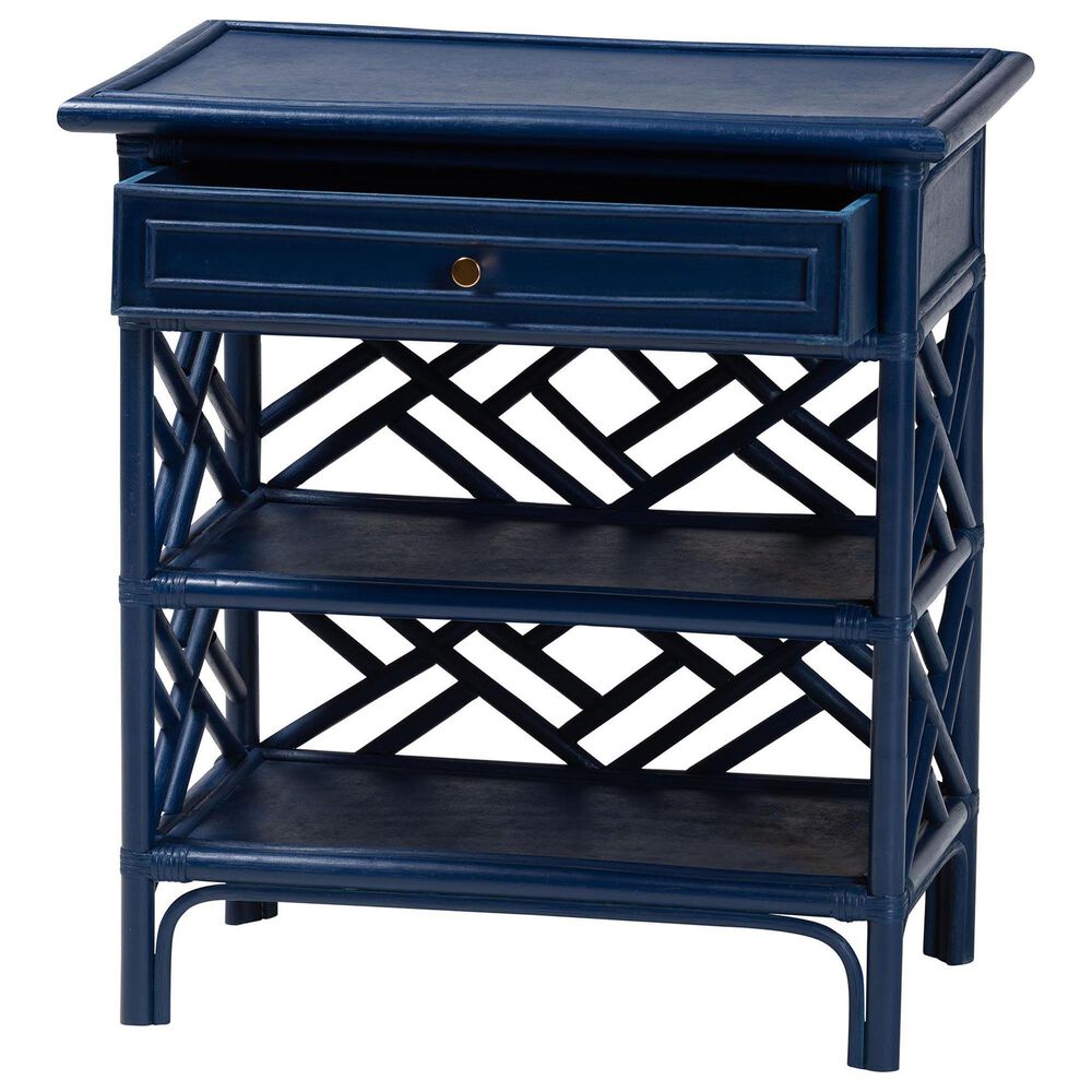 Baxton Studio Tiaret 1-Drawer Nightstand in Blue, , large