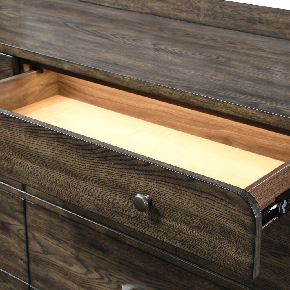 New Heritage Design Rex 8-Drawer Dresser with Mirror in Walnut, , large