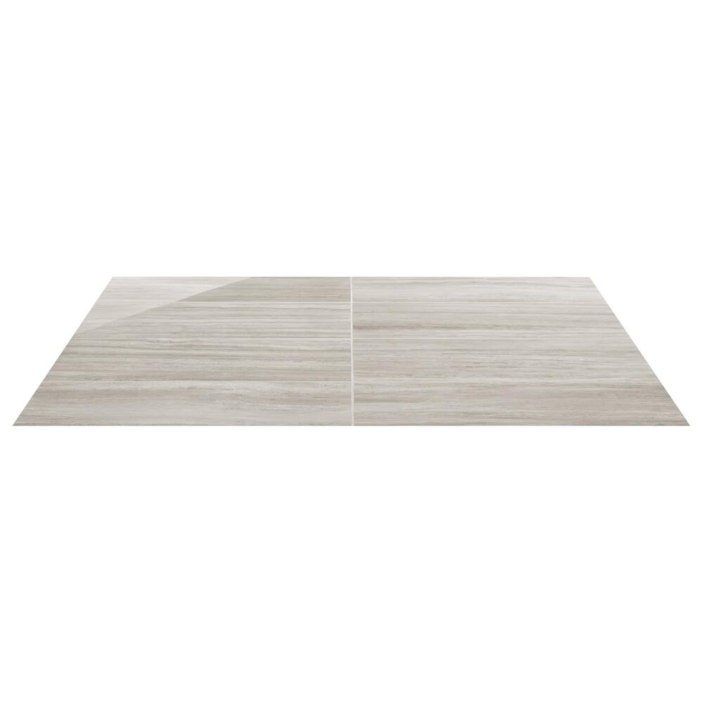 Soho Studio Zenit Grigio Chiaro Gray 12" x 24" Travertine Look Polished Porcelain Tile, , large