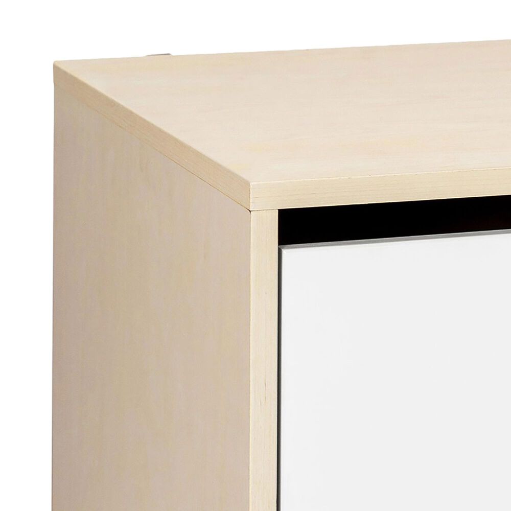 Babyletto Hudson 1 Drawer Nightstand with USB Port in Washed Natural and White, , large