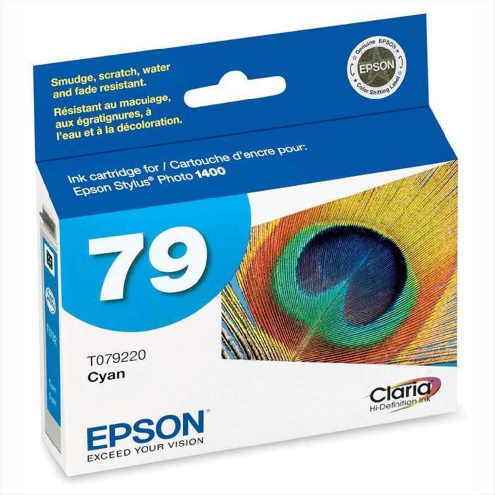 Epson 79 High-Capacity Cyan Ink Cartridge For Stylus Photo 1400 Printer, , large