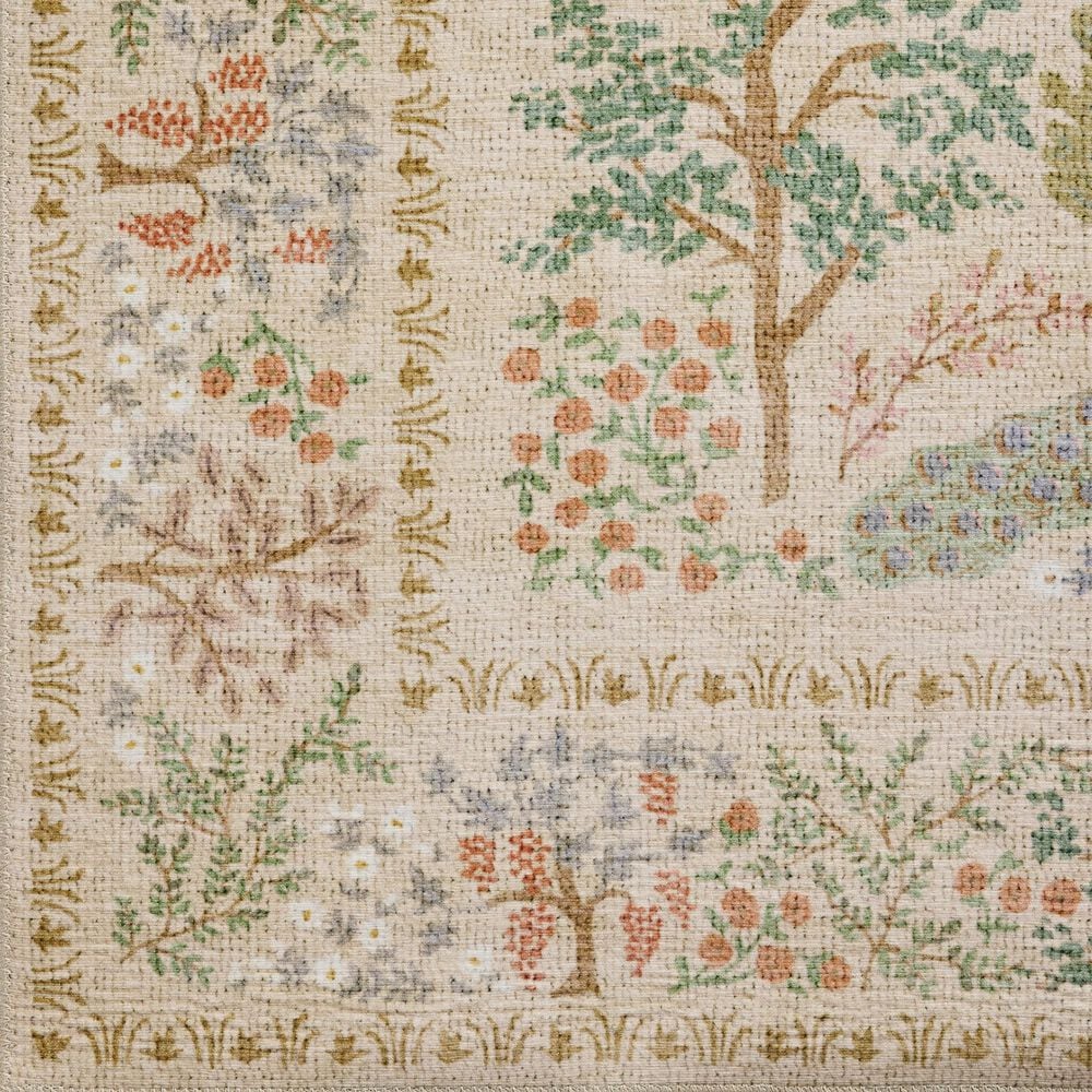 Loloi Canopy Peacock Forest Cream 2&#39;6&quot; x 7&#39;6&quot; Runner, , large