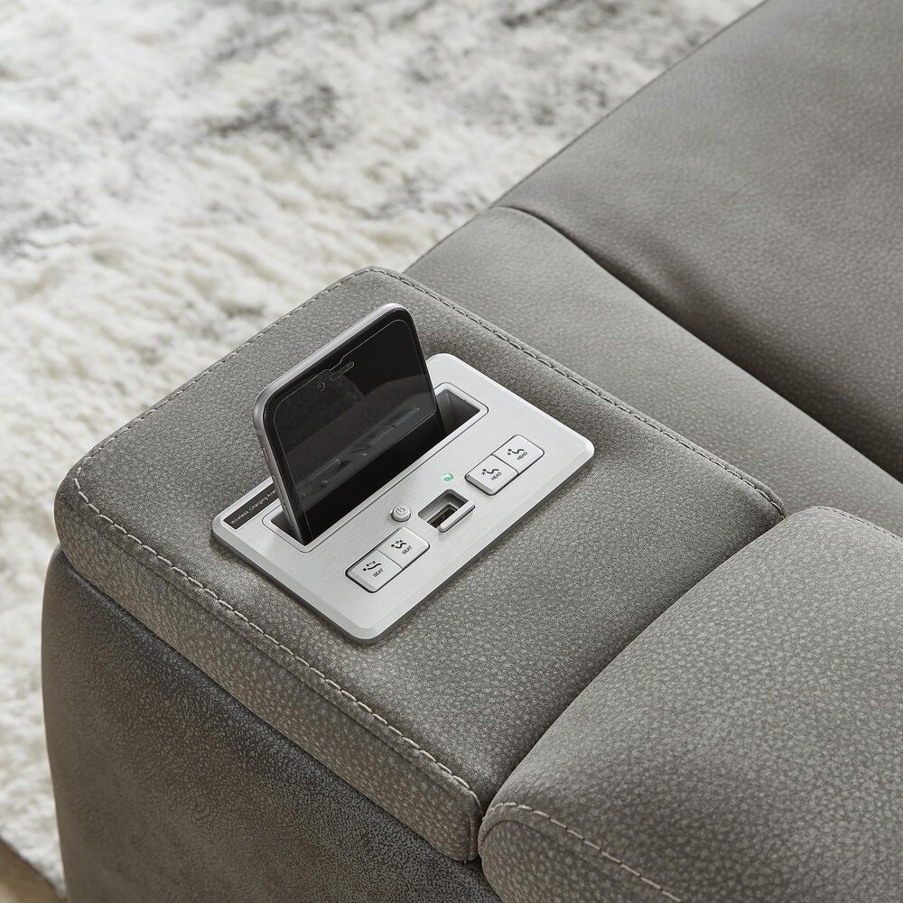 Ashley Next-Gen DuraPella Power Reclining Sofa in Slate, , large