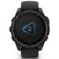 Garmin Fenix 8 Sapphire Solar Smartwatch 47mm Carbon Gray DLC Titanium Case with Black and Pebble Gray Silicone Band, , large