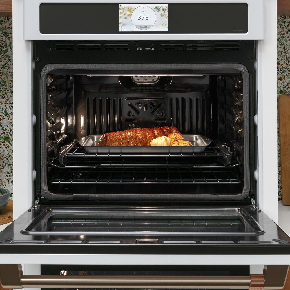 Cafe 30&quot; Smart Double Electric Wall Oven with Convection in Matte White and Brushed Black, , large