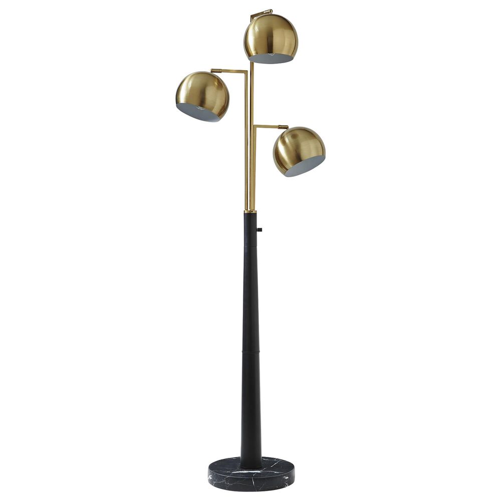 Ashley Sorcha Metal Floor Lamp in Gold and Black, , large