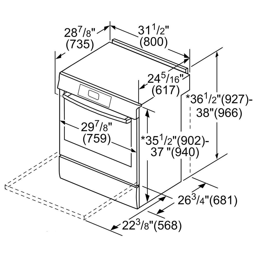 Bosch 800 Series 30" Slidein Electric Induction Range in Stainless
