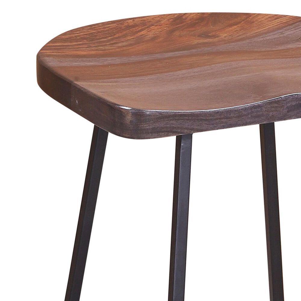 Porter Design Clement 24&quot; Sheesham Counter Stool in Gray and Black, , large