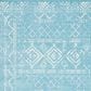 Safavieh Tulum Traditional 6"7" Round Turquoise and Ivory Area Rug, , large
