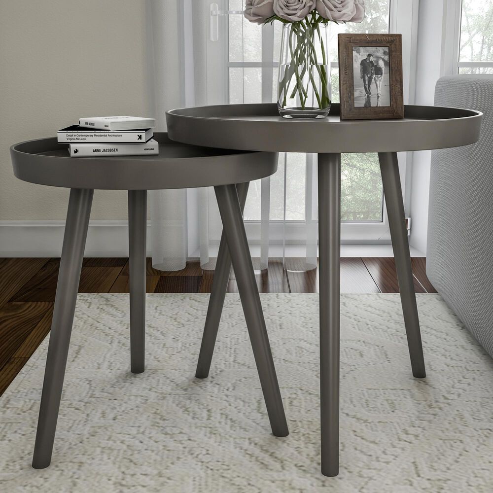 Timberlake Lavish Home 2-Piece End Table in Slate Gray, , large