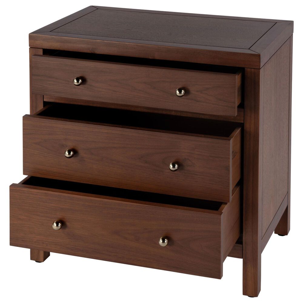 Butler Specialty Company Nora 3 Drawer Nightstand in Walnut Brown, , large