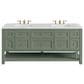 James Martin Vanities Breckenridge 72" Double Bathroom Vanity in Smokey Celadon with 3 cm Victorian Silver Quartz Top and Rectangular Sinks, , large