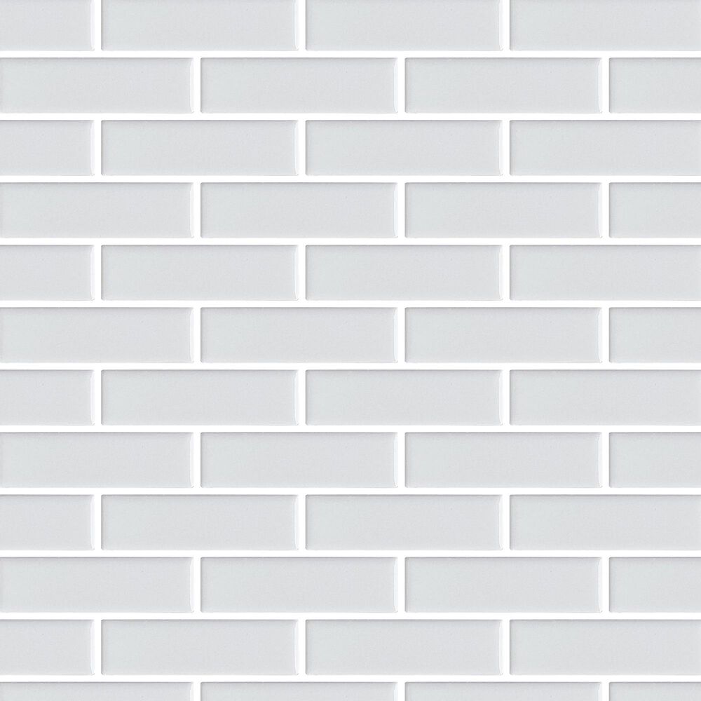 Emser Savvy White 1" x 3" on 11" x 12" Glazed Porcelain Mosaic Sheet, , large