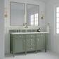 James Martin Vanities Brittany 60" Double Bathroom Vanity in Smokey Celadon with 3 cm Arctic Fall Solid Surface Top and Rectangular Sinks, , large