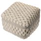 LR Home 18" Square Checkered Pouf in Black and Natural, , large
