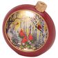 The Gerson Company 8.3"H Battery-Operated Lighted Holiday Cardinal Scene Musical Spinning Water Globe in Red and Gold, , large
