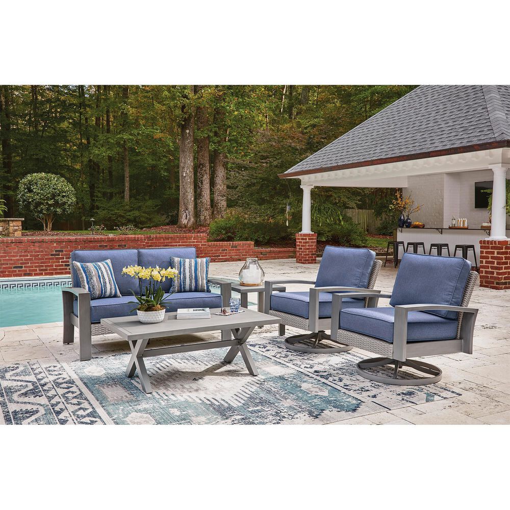 Ashley Half Moon Beach Rectangular Cocktail Table in Gray, , large