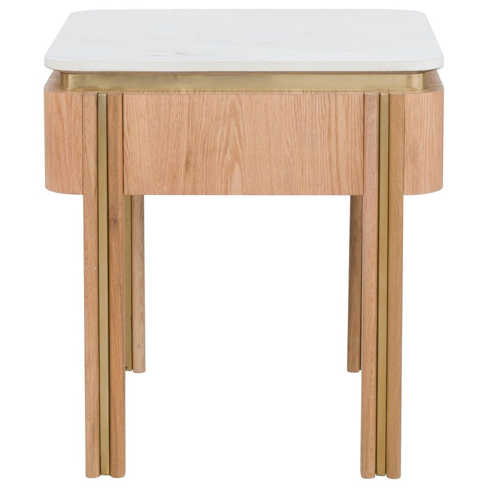 Fairfield Chair Portobello Square End Table in White, Light Brown and Brushed Brass, , large