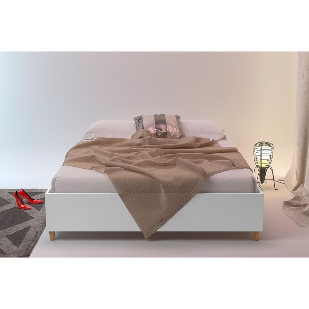 Midtown Concepts Queen Platform Bed in White-Tuscan, , large