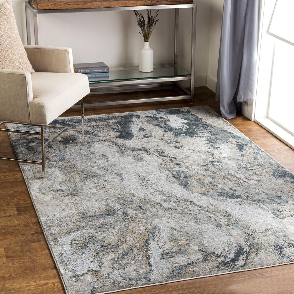 Surya Brunswick Dusty Sage, Taupe, Light Gray, White, Pale Blue, Olive, Teal, Light Sage and Navy 5&#39; x 7&#39;5&quot; Area Rug, , large