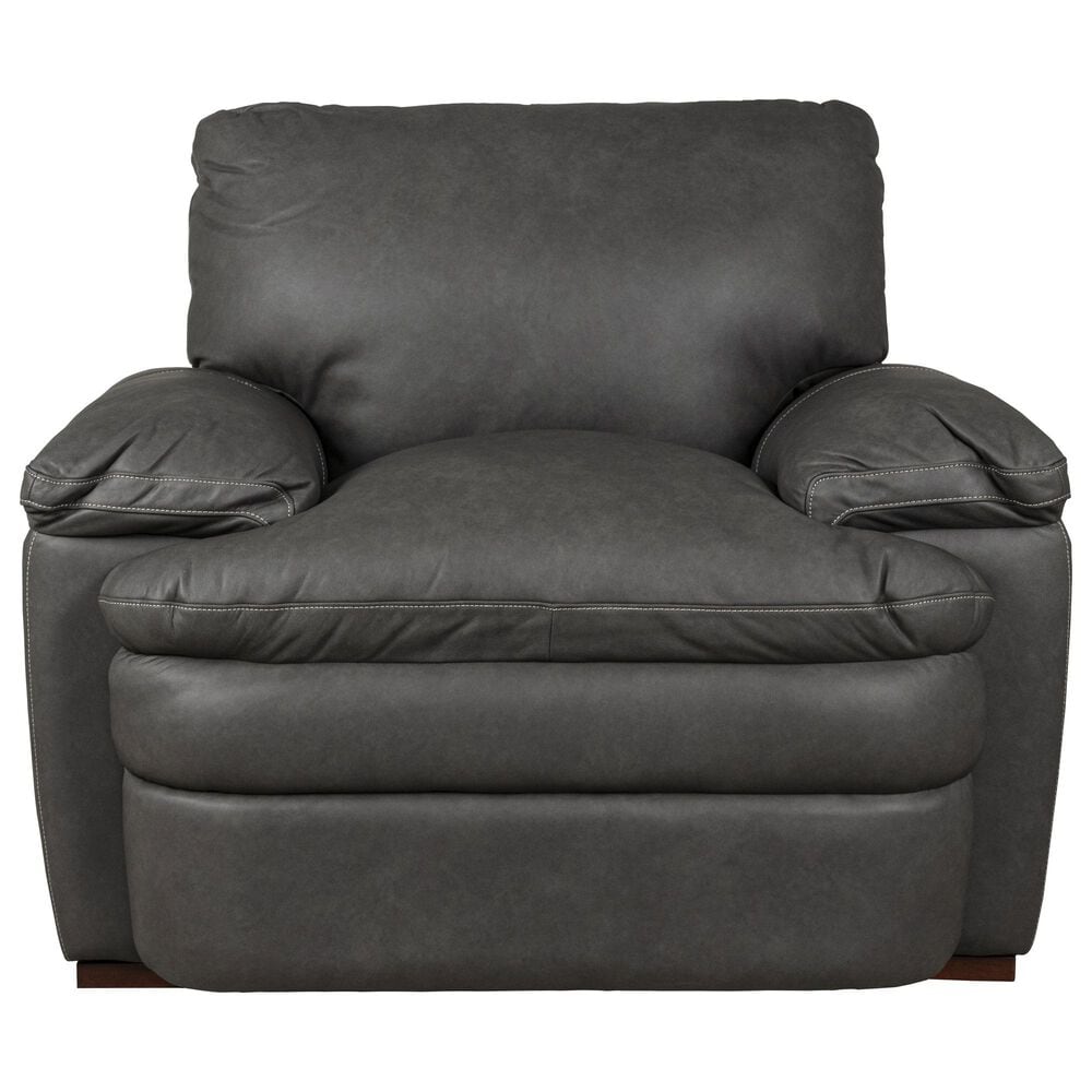 Superb Leather Leather Accent Chair in Osolo Dark Grey, , large