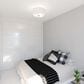 Vaxcel Burnaby 4-Light Semi-Flush Mount with White Linen Shade in Matte Brass, , large
