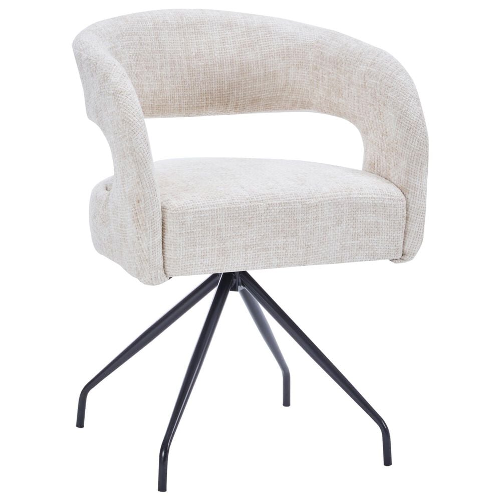 Impressions Vanity Miranda Vanity Chair with Cream Cushion in Black, , large