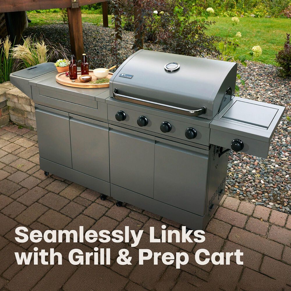 Tytus Anaheim and Emberwood 4-Burner Gas Grill and Grill Prep Cart in Gunmetal Gray, , large