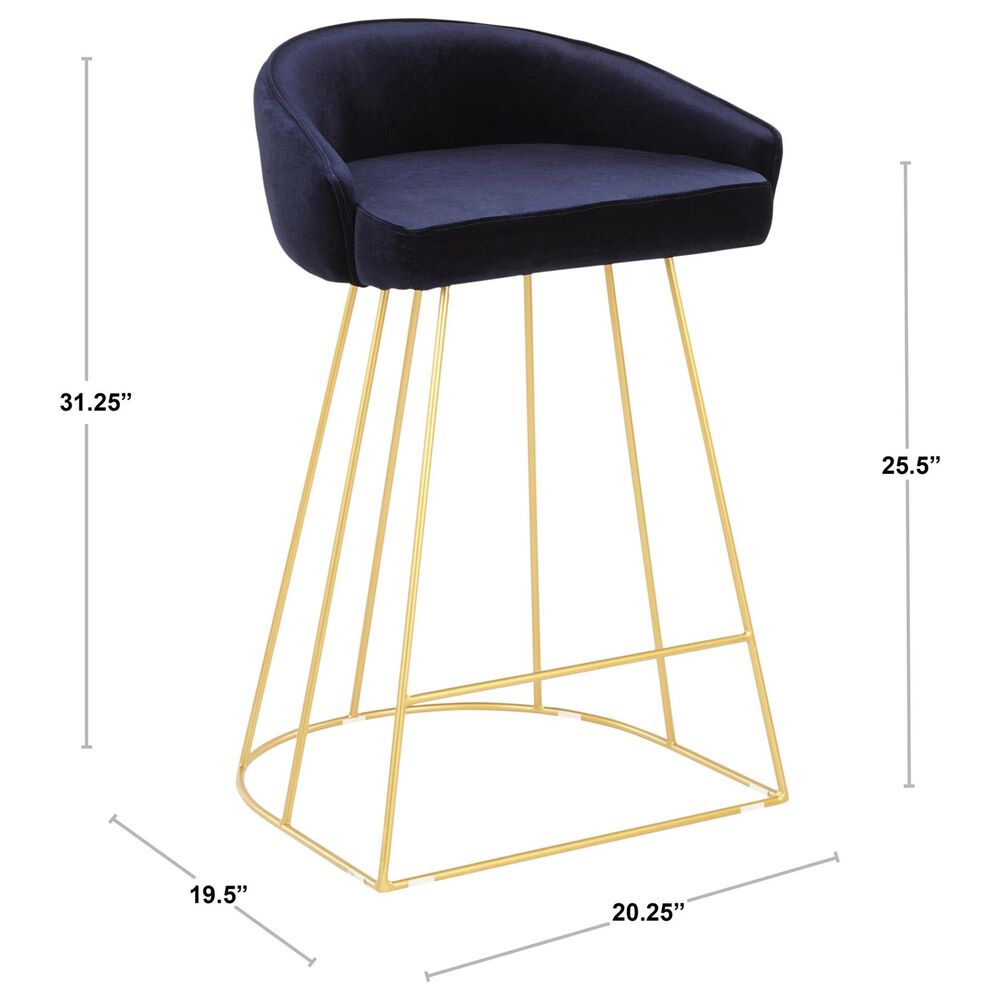 Lumisource Canary Counter Stool in Blue/Gold &#40;Set of 2&#41;, , large
