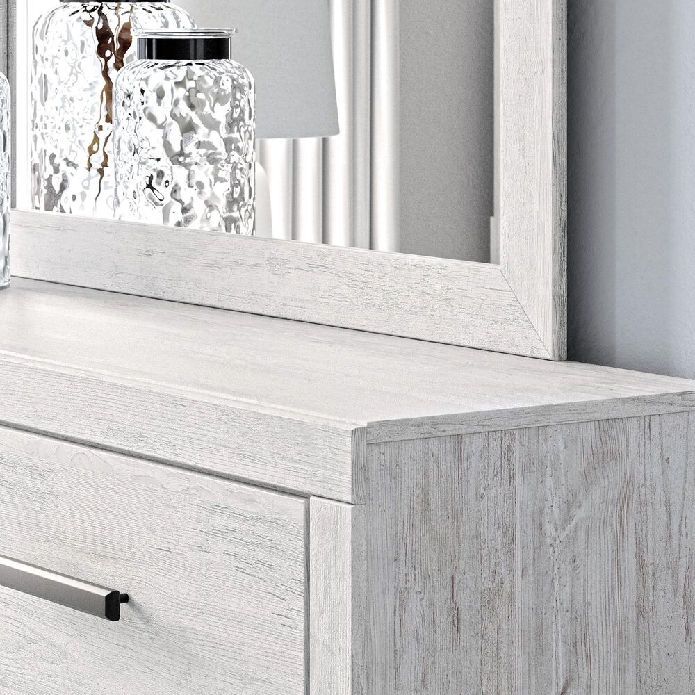 Ashley Cayboni 6 Drawer Dresser and Mirror in Whitewash, , large