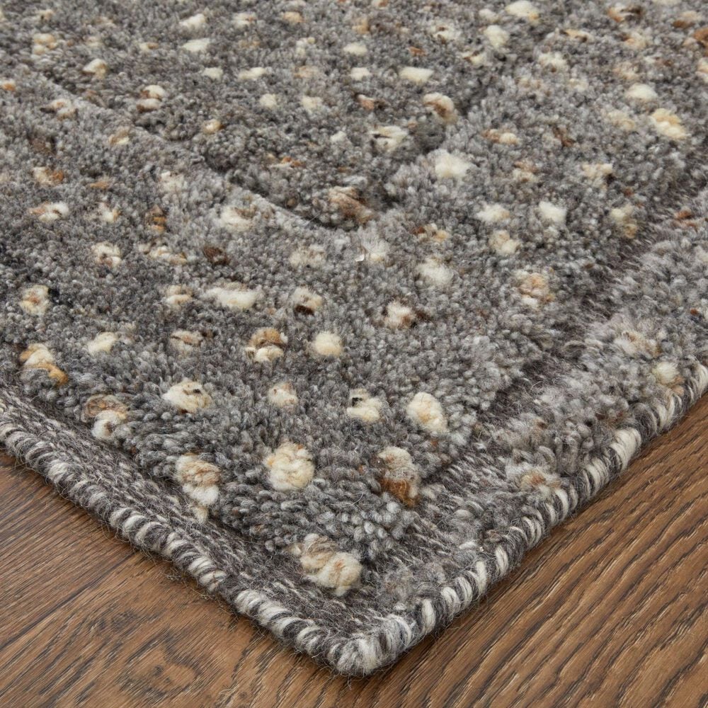 Feizy Dering 4&#39; x 6&#39; Charcoal Area Rug, , large