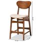 Baxton Studio Katya Counter Stool with Sand Cushion in Walnut Brown (Set of 2), , large