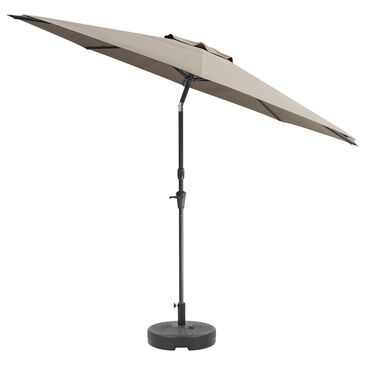 CorLiving 10" Sand Gray Market Umbrella with Black Base, , large