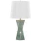 LumiSource Curvo Square Ceramic Table Lamp in Sage Green, , large
