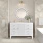 James Martin Vanities Myrrin 48" Vanity in Bright White with 3 cm White Zeus Quartz Top, , large