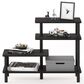 HOMLUX Turn-N-Tube 3-Tier Side Display Rack in Espresso and Black, , large