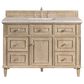 James Martin Vanities Lorelai 48" Single Vanity in Whitewashed Oak with 3 cm Eternal Jasmine Pearl Quartz Top, , large