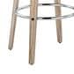 LumiSource Gardenia Swivel Fixed-Height Bar Stool with Light Grey Faux Leather Upholstery in Chrome and Whitewash (Set of 2), , large