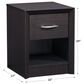 CorLiving Newport 1 Drawer Nightstand in Black Oak, , large