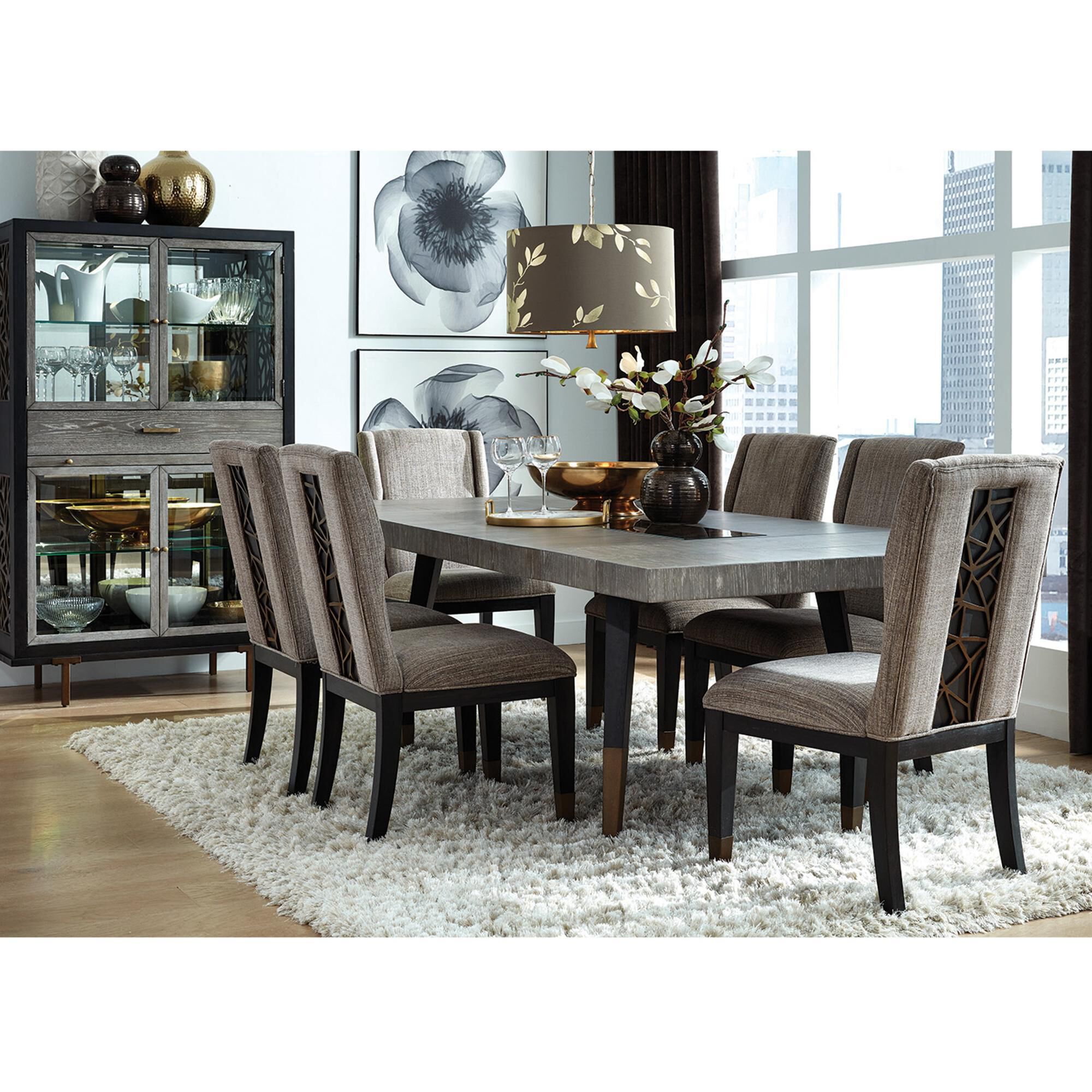 Nicolette Home Ryker Host Side Chair in Black and Aged Brass