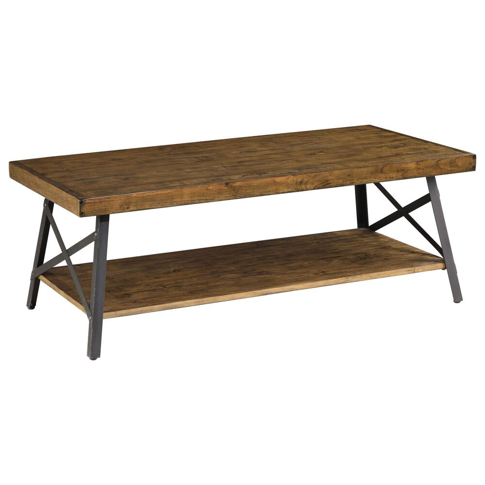 Golden Wave Furniture Chandler Coffee Table in Pine Brown and Steel Gray, , large