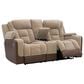 Ashley Mixed Motion Power Reclining Loveseat with Console in Brownstone, , large